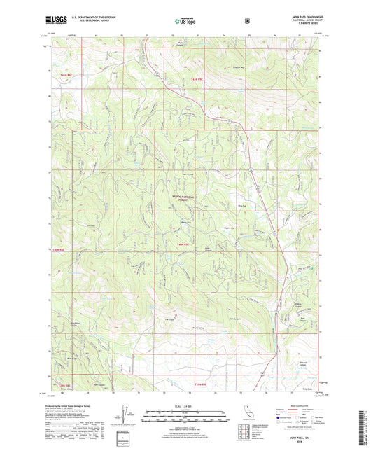 Adin Pass California US Topo Map Image