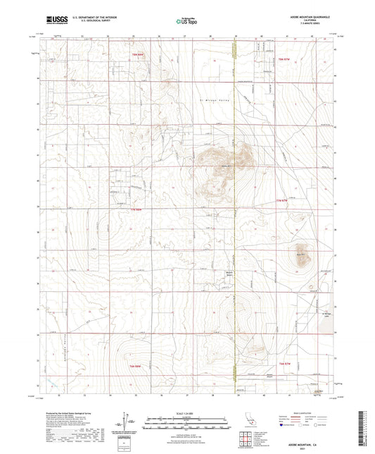 Adobe Mountain California US Topo Map Image