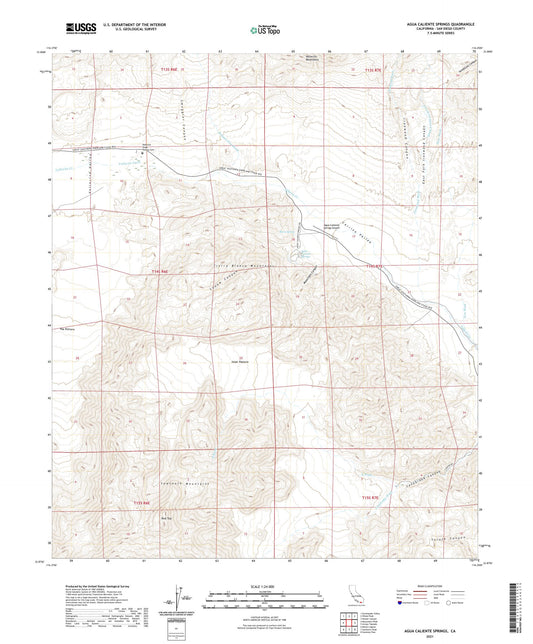 Agua Caliente Springs California US Topo Map Image
