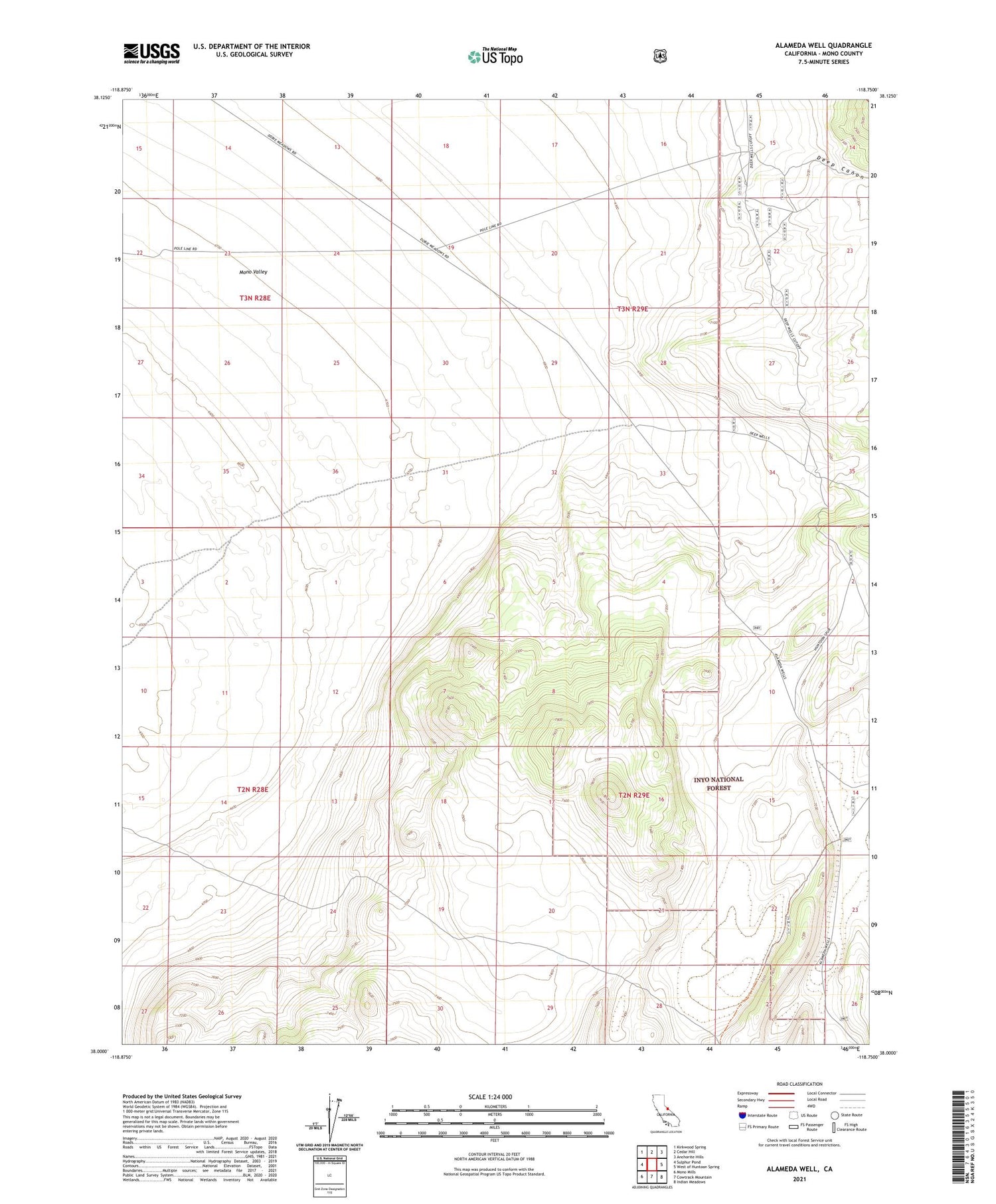 Alameda Well California US Topo Map Image
