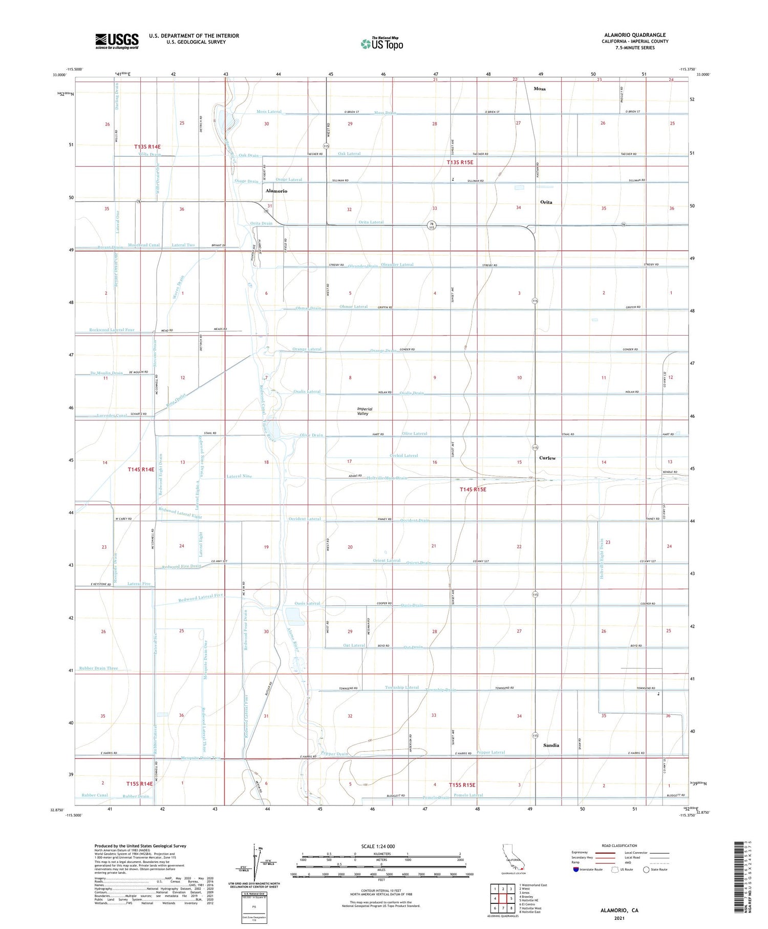 Alamorio California US Topo Map Image