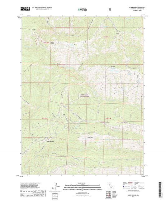 Alder Springs California US Topo Map Image