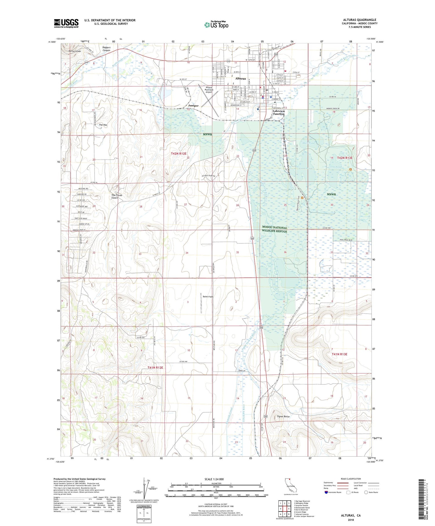 Alturas California US Topo Map Image