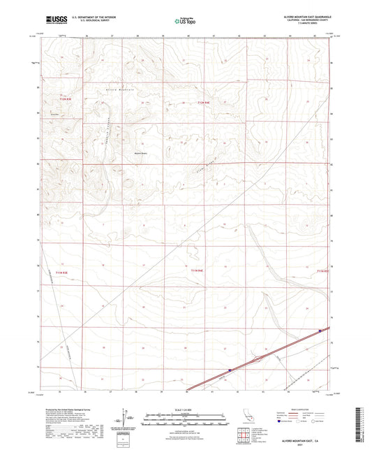 Alvord Mountain East California US Topo Map Image