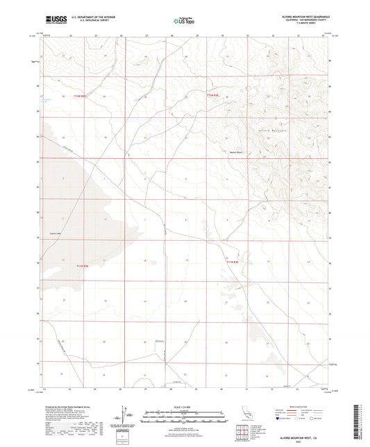 Alvord Mountain West California US Topo Map Image