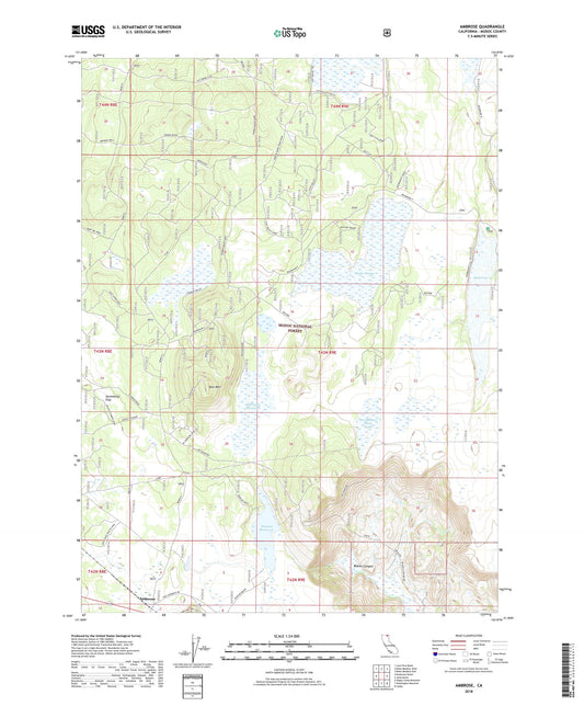 Ambrose California US Topo Map Image