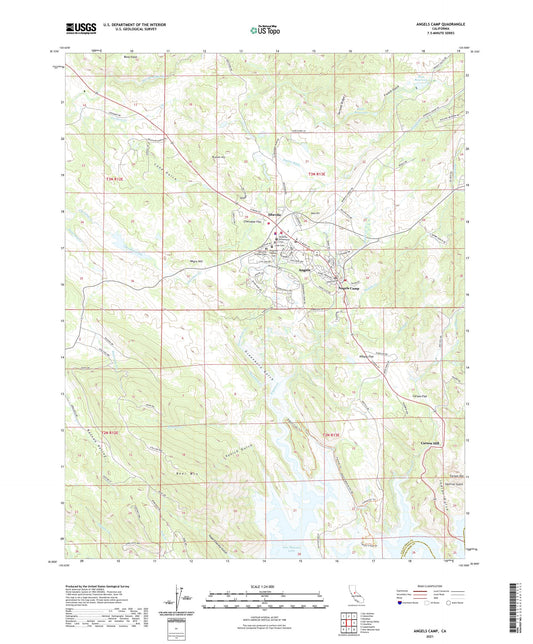 Angels Camp California US Topo Map Image