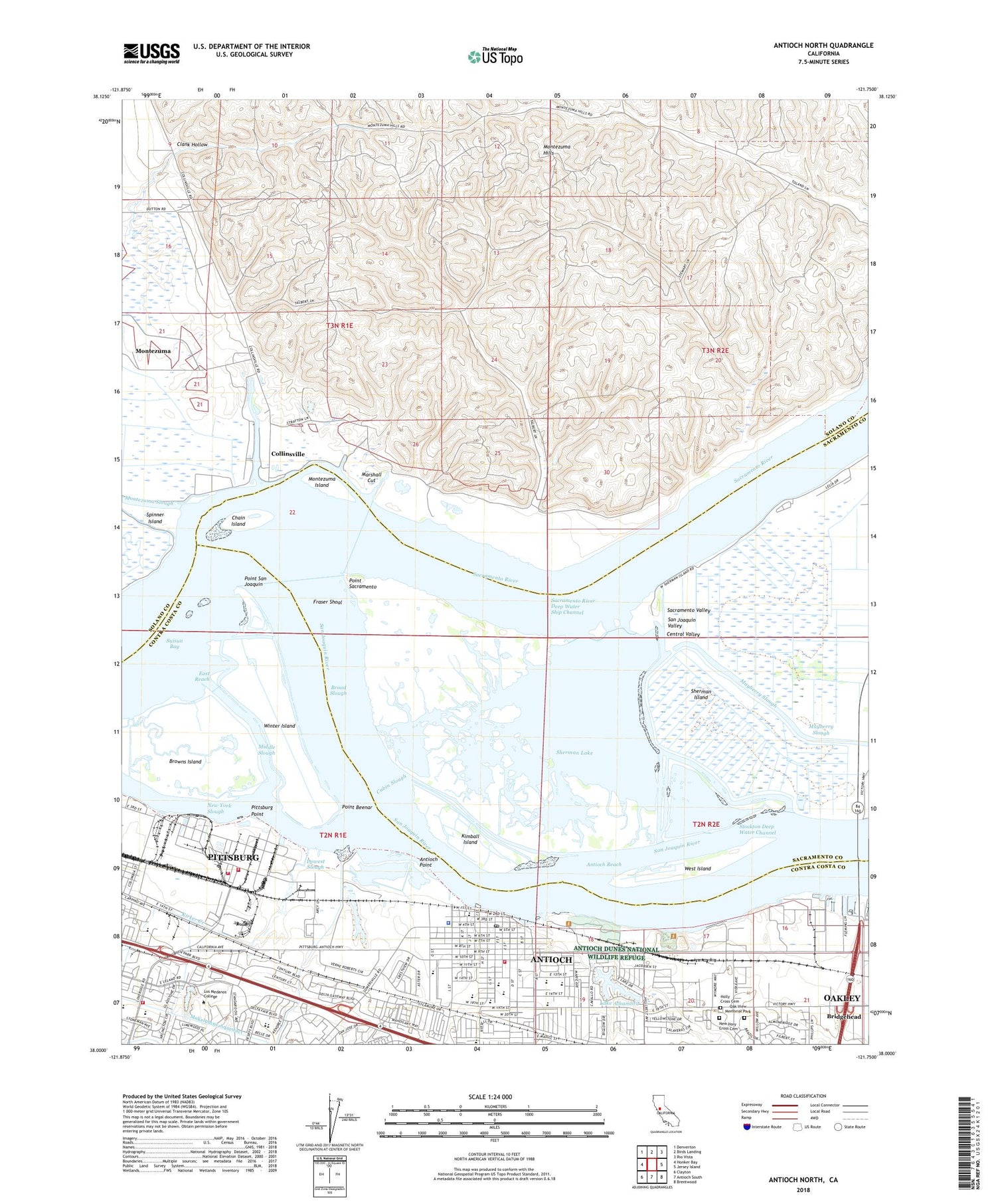 Antioch North California US Topo Map Image