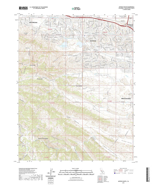 Antioch South California US Topo Map Image
