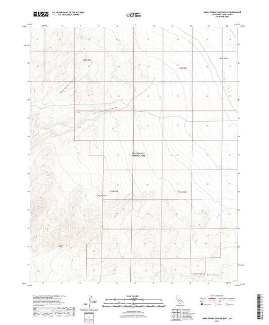 Anvil Spring Canyon East California US Topo Map Image