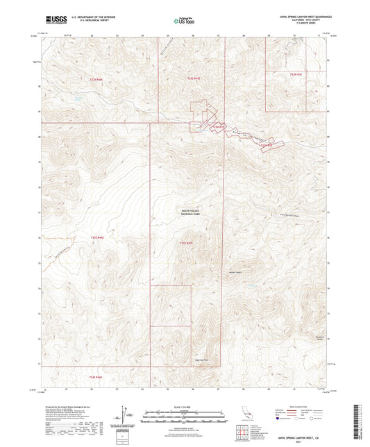 Anvil Spring Canyon West California US Topo Map Image