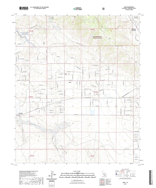 Anza California US Topo Map Image