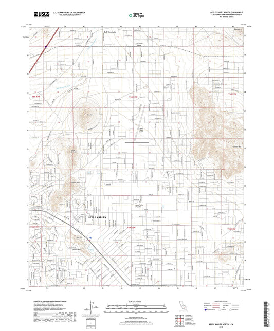 Apple Valley North California US Topo Map Image