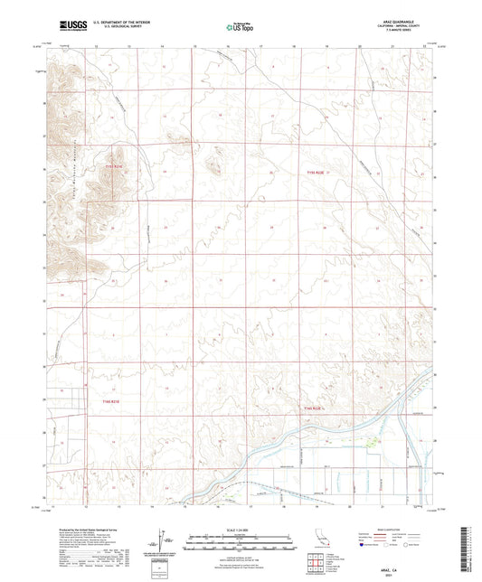 Araz California US Topo Map Image