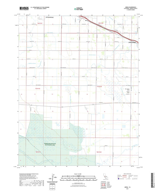 Arena California US Topo Map Image