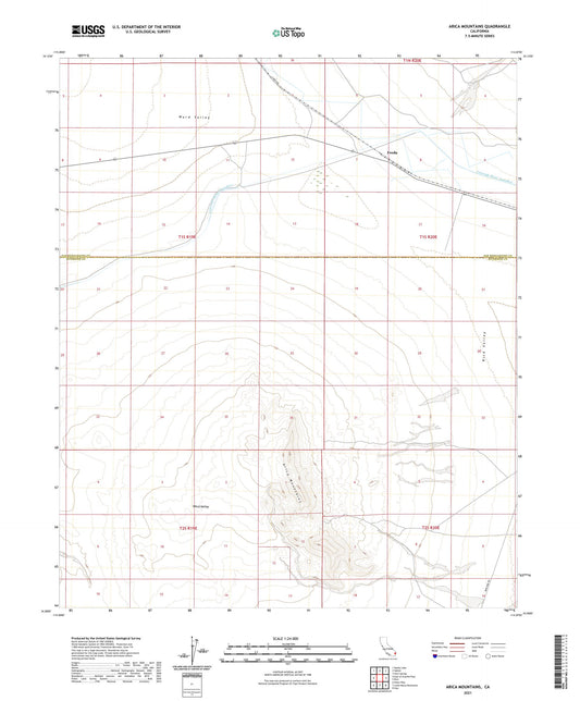 Arica Mountains California US Topo Map Image