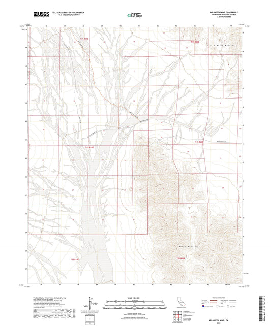 Arlington Mine California US Topo Map Image