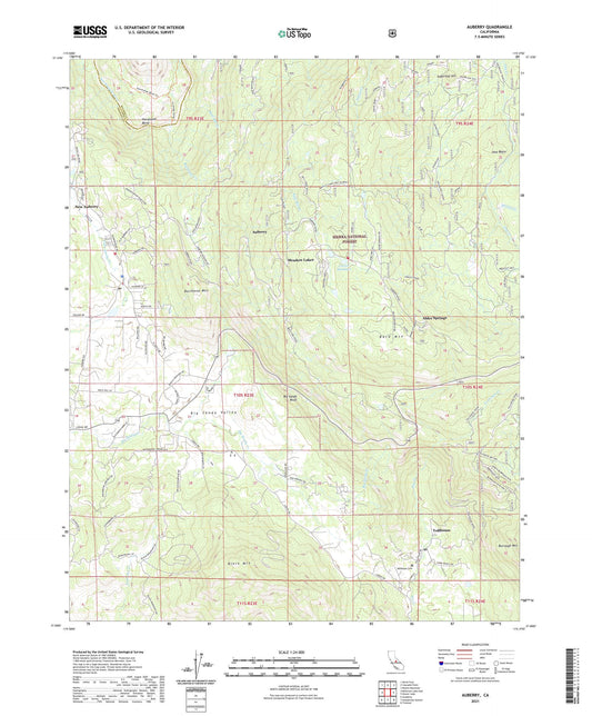 Auberry California US Topo Map Image