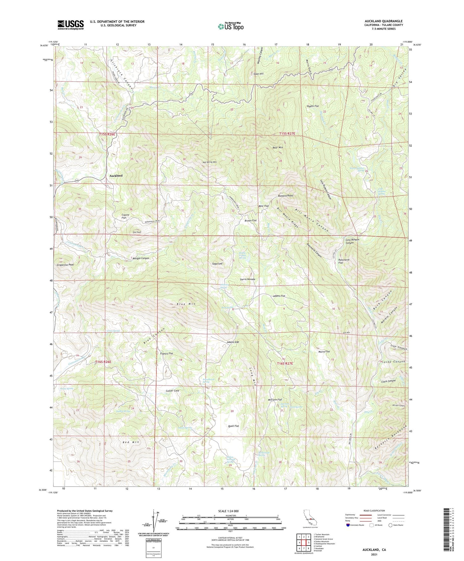 Auckland California US Topo Map Image