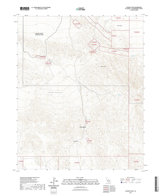 Avawatz Pass California US Topo Map Image