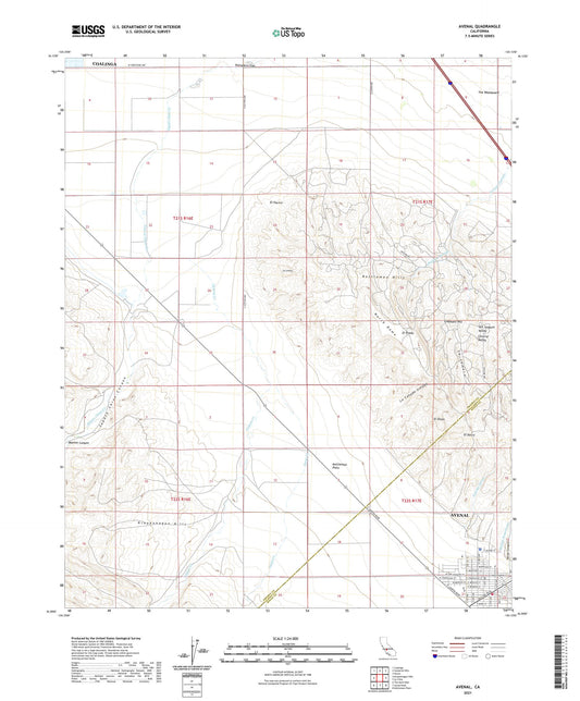 Avenal California US Topo Map Image