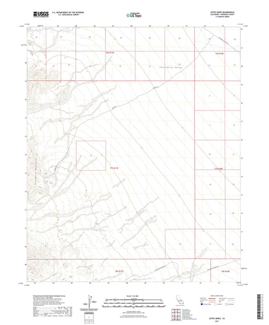 Aztec Mines California US Topo Map Image