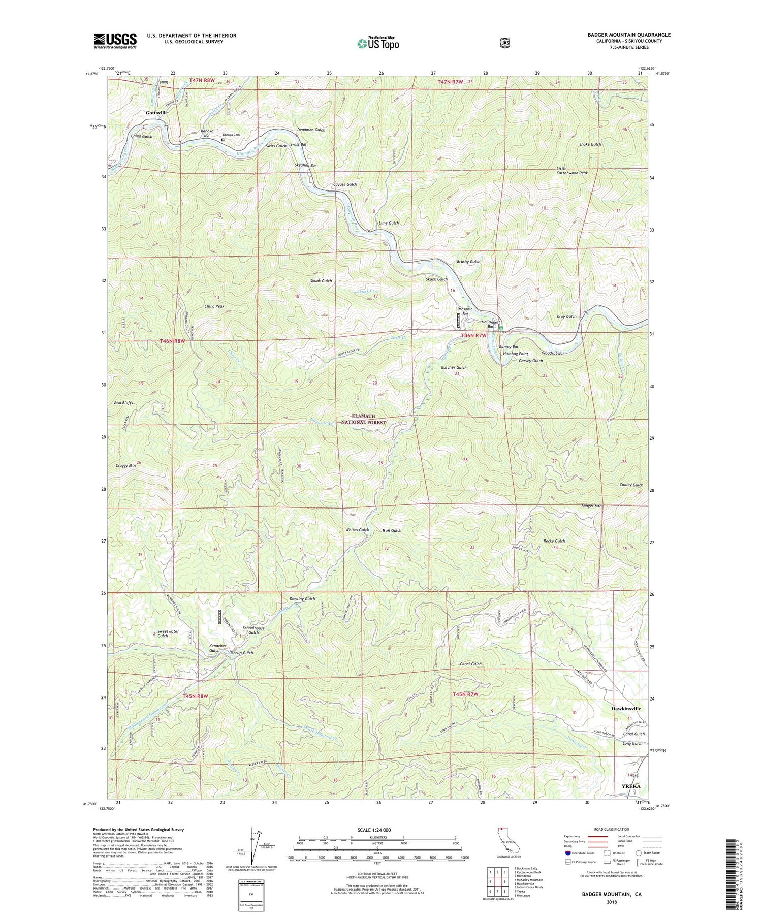 Badger Mountain California US Topo Map Image