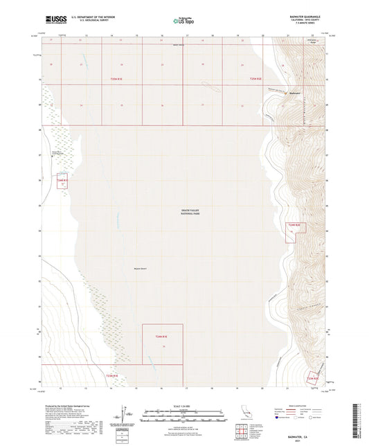 Badwater California US Topo Map Image