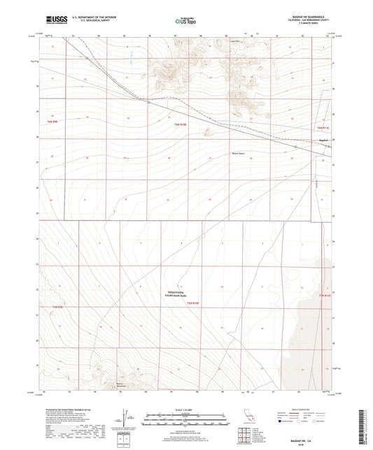 Bagdad SW California US Topo Map Image