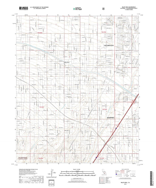 Baldy Mesa California US Topo Map Image
