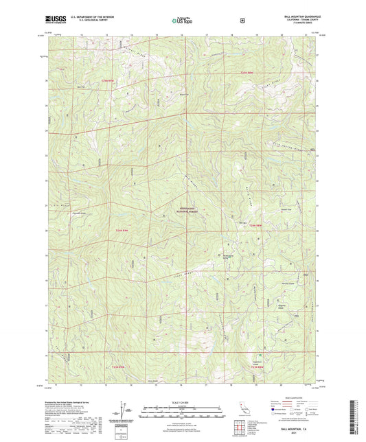 Ball Mountain California US Topo Map Image