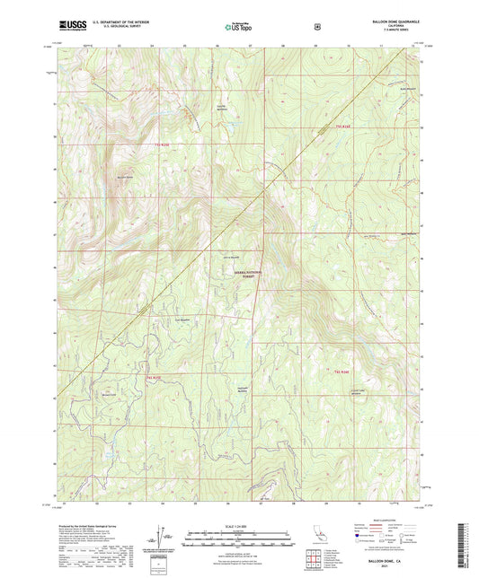 Balloon Dome California US Topo Map Image