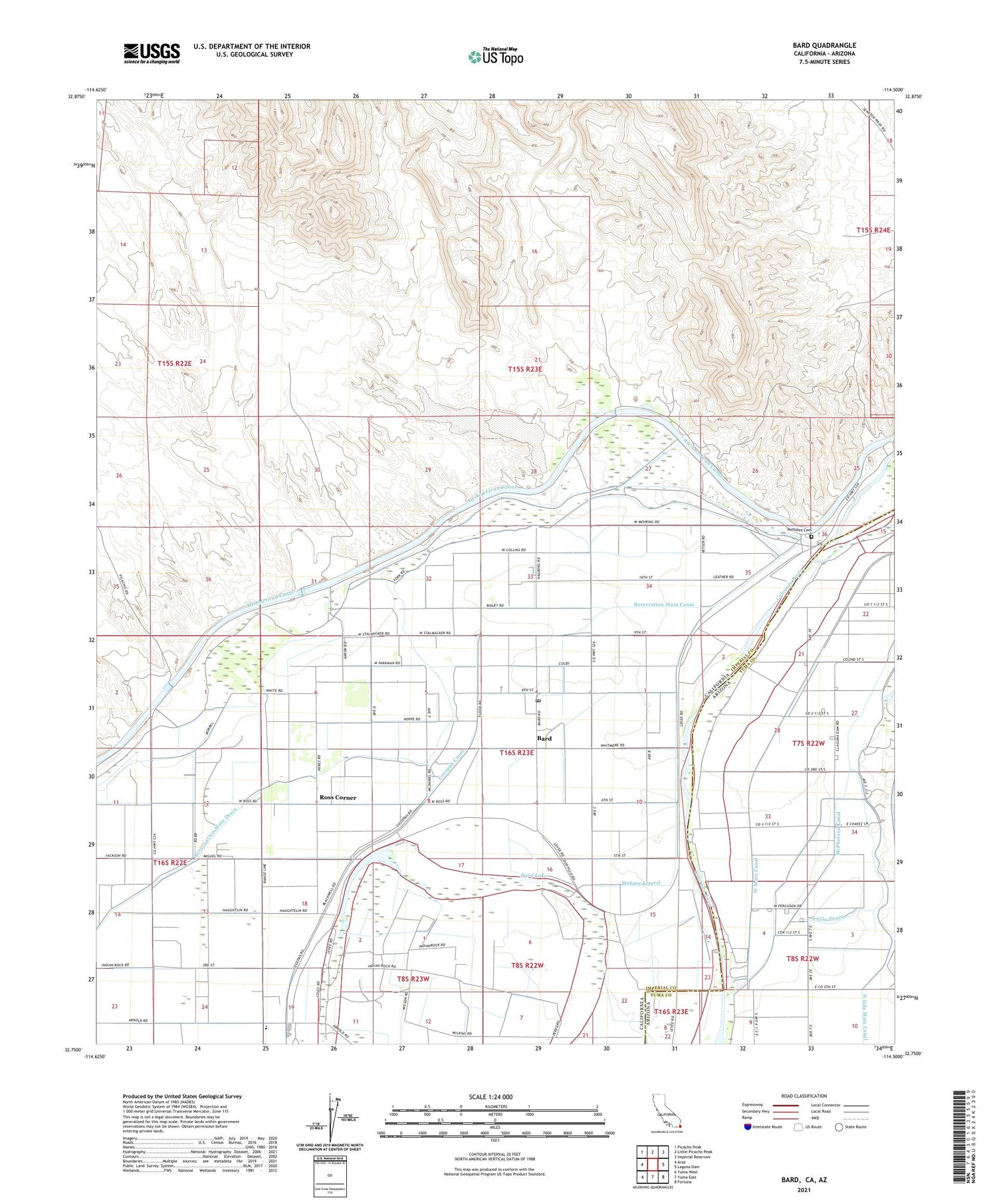 Bard California US Topo Map Image