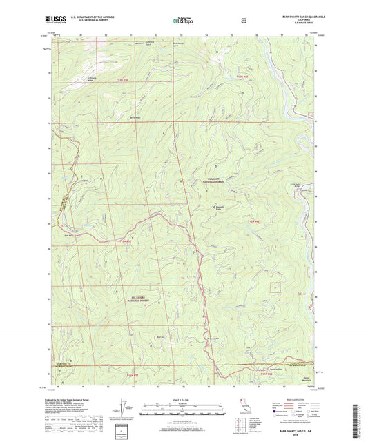 Bark Shanty Gulch California US Topo Map Image