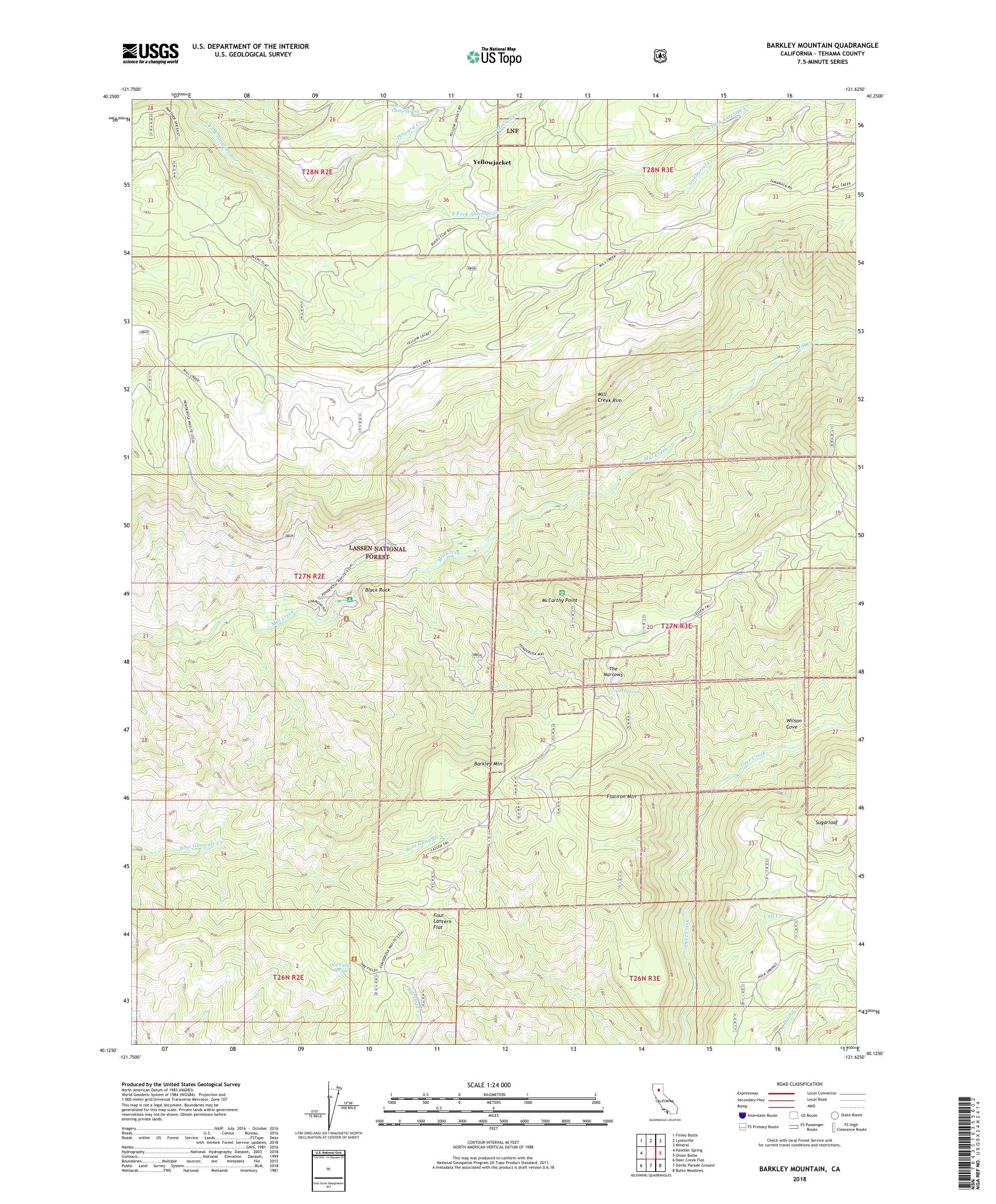 Barkley Mountain California US Topo Map – MyTopo Map Store