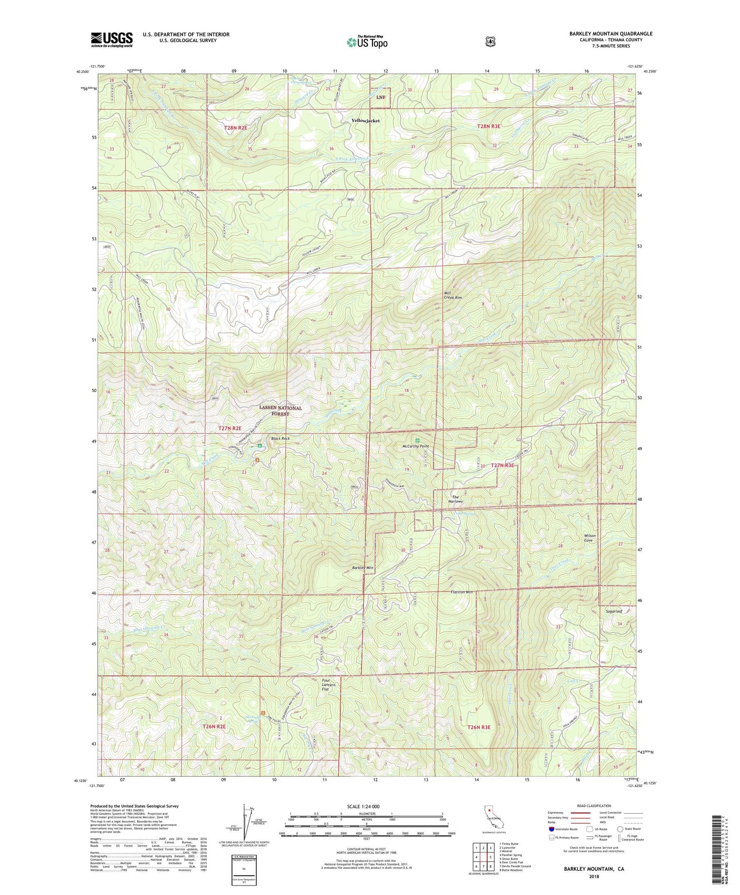 Barkley Mountain California US Topo Map Image