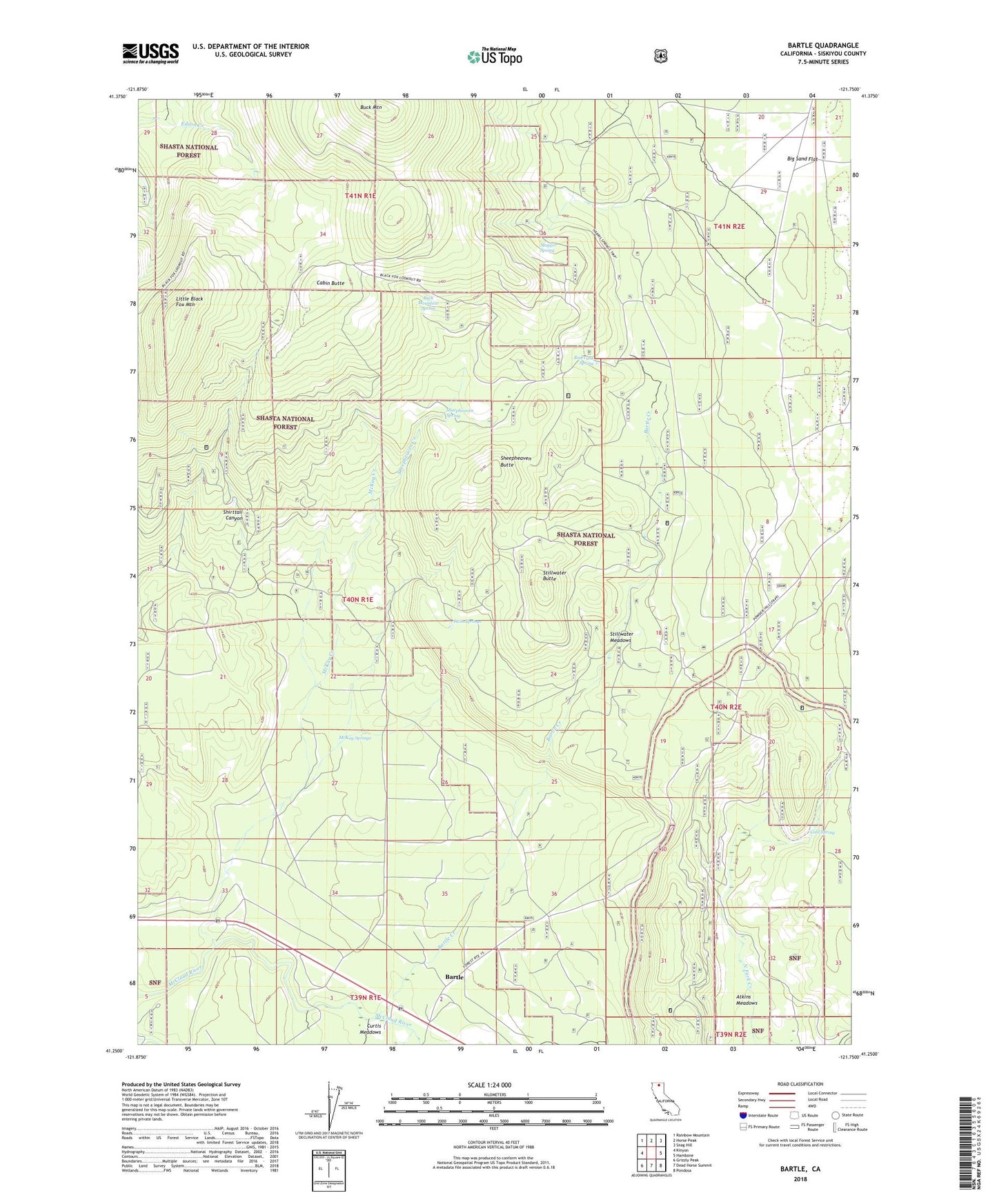 Bartle California US Topo Map Image