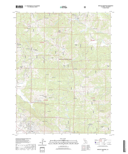 Bartlett Mountain California US Topo Map Image