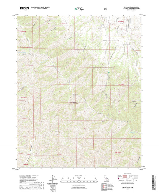 Bates Canyon California US Topo Map Image