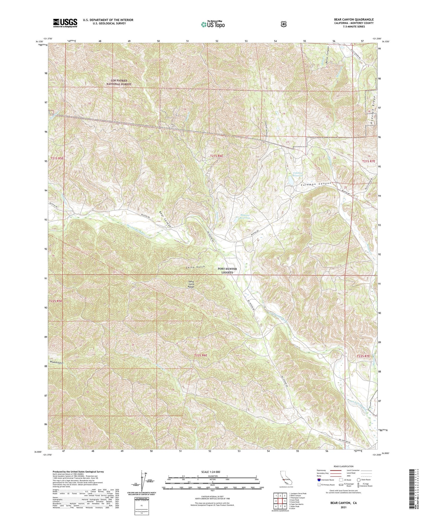Bear Canyon California US Topo Map Image
