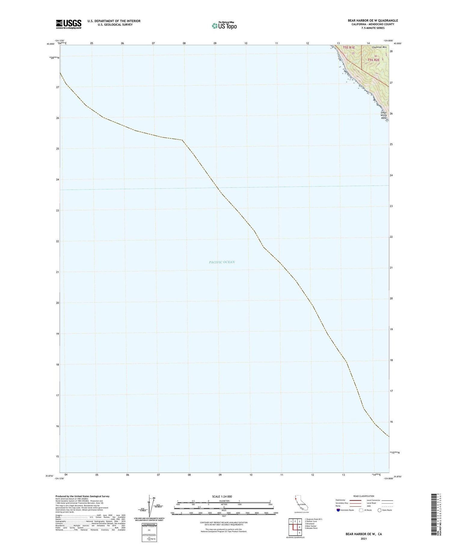Bear Harbor OE W California US Topo Map Image