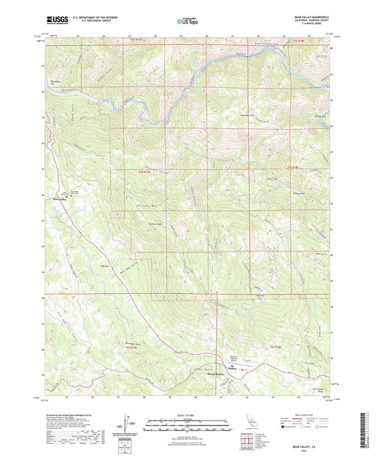 Bear Valley California US Topo Map Image