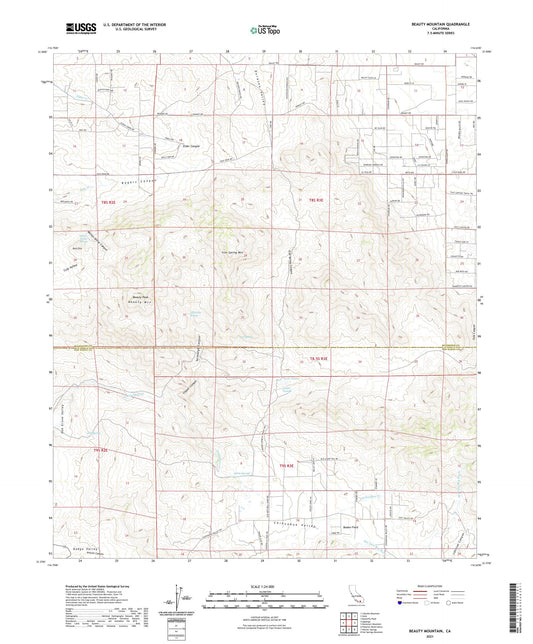 Beauty Mountain California US Topo Map Image