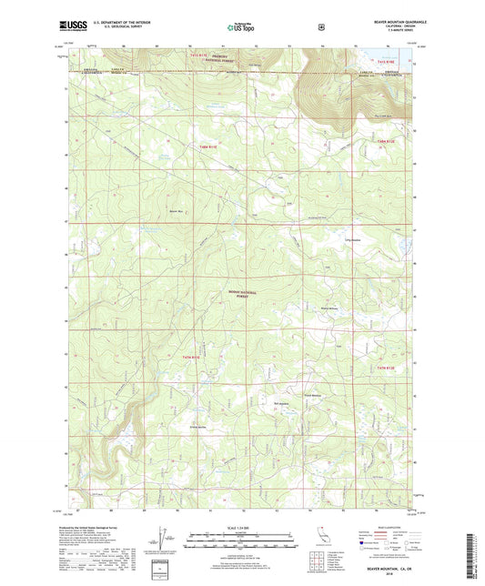 Beaver Mountain California US Topo Map Image