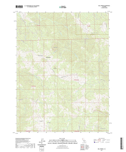 Bell Springs California US Topo Map Image