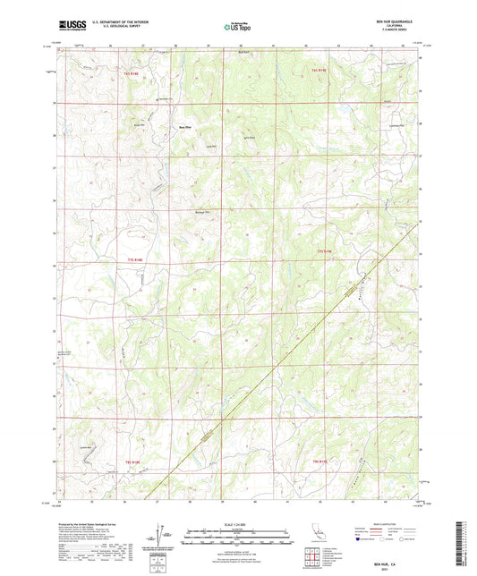 Ben Hur California US Topo Map Image