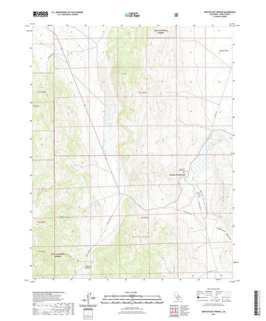 Benton Hot Springs California US Topo Map Image