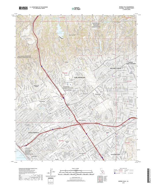 Beverly Hills California US Topo Map Image