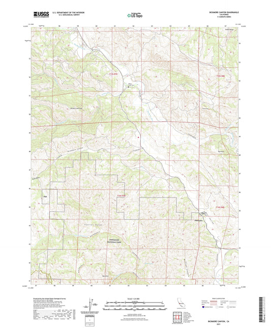 Bickmore Canyon California US Topo Map Image