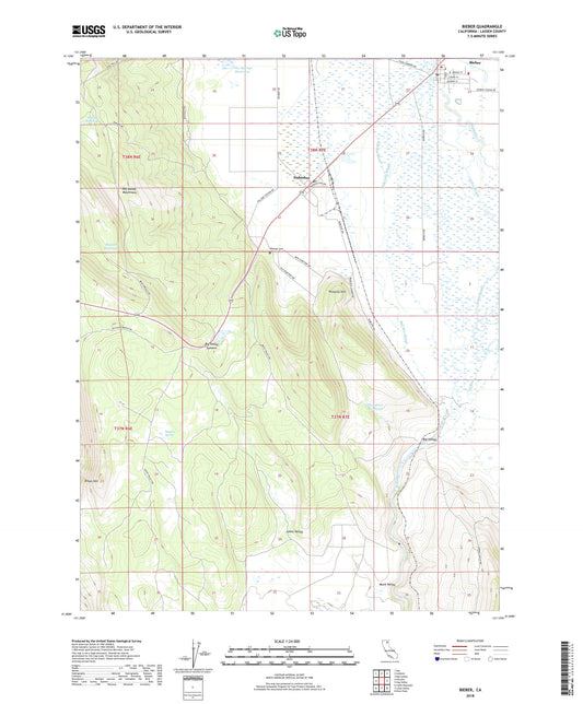 Bieber California US Topo Map Image
